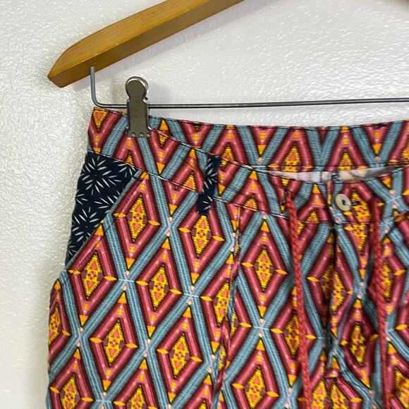 Sundance Kalini Shorts Womens S/M Mixed Print Multi Cuffed Boho Pockets Tassel - Picture 3 of 9